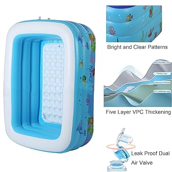 love＆pool Inflatable Deluxe Family Pool X-Large – Over 8FT Long, 103